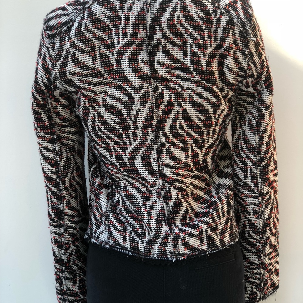 🔴❄️ZARA WOMAN BLACK TWEED JACKET NE SIZE XL/L🔴 - Picture 4 of 7